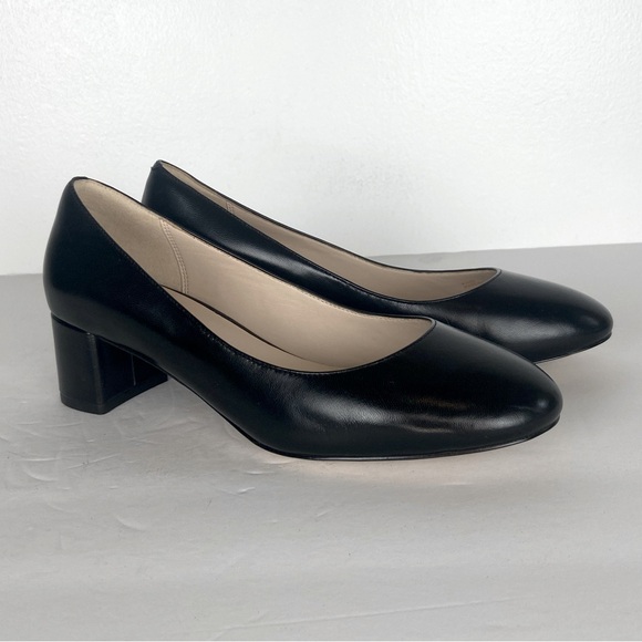 Cole Haan Grand Pumps Women's Heels Size 7.5 Black Career Preppy Block Heels - Picture 1 of 8